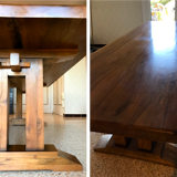 Dining table vintage solid wood refectory