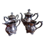 Art Nouveau - Coffee or tea service "W" - silver plated metal - Germany