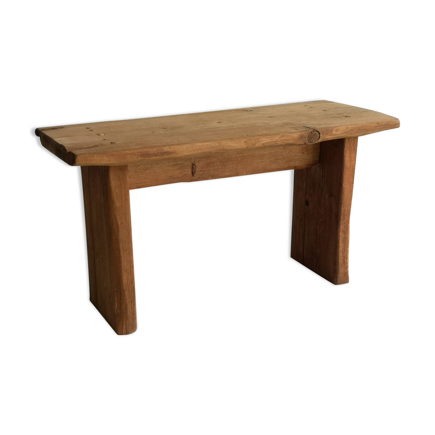 Brutalist wooden bench