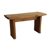 Brutalist wooden bench