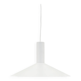 Lampe suspendue en métal blanc danois, abat-jour conique, années 2000