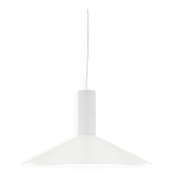 Danish white metal pendant lamp, conical shade, 2000s