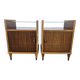 Paire de tables de nuit des années 50 avec plateau miroir