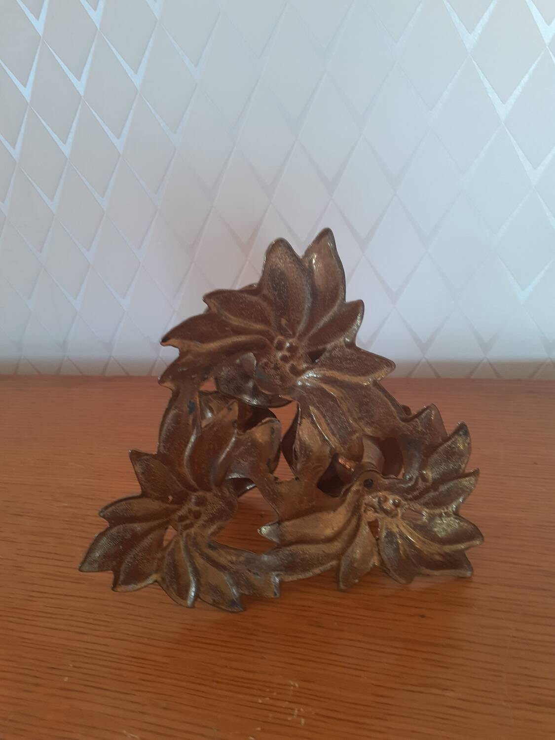 Brass flower candle holder