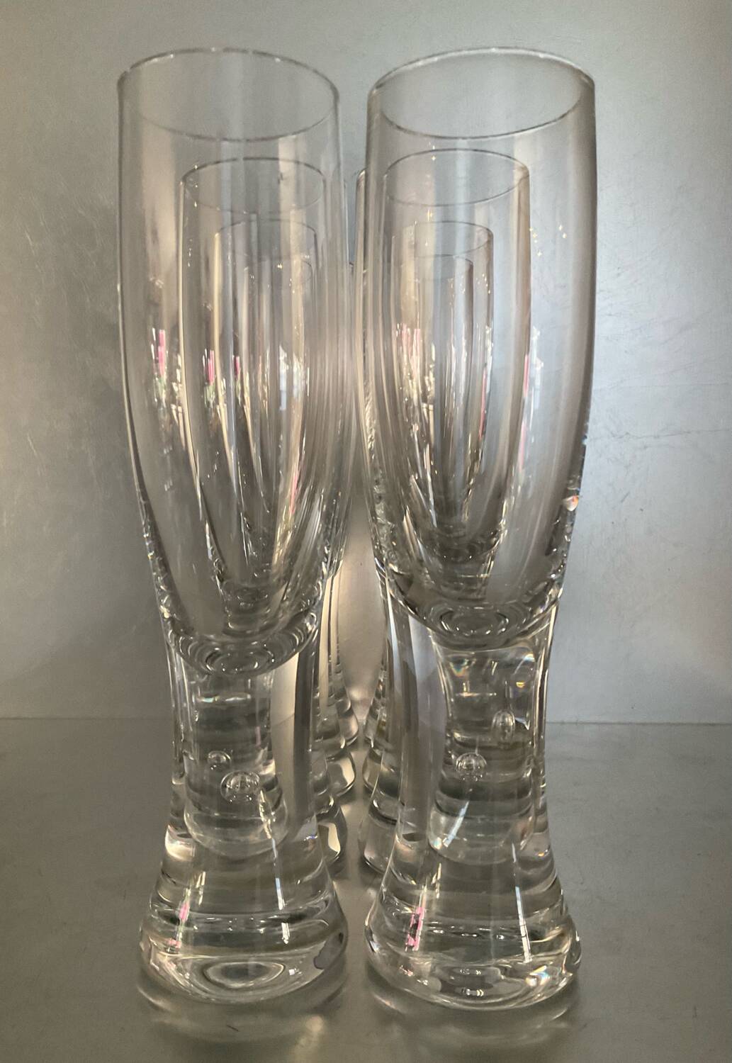 Set of 8 vintage Kosta Boda champagne flute glasses