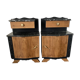 Paire de chevets Art Deco noir et bois