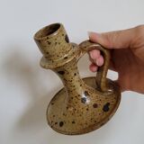 Bougeoir en grès moucheté