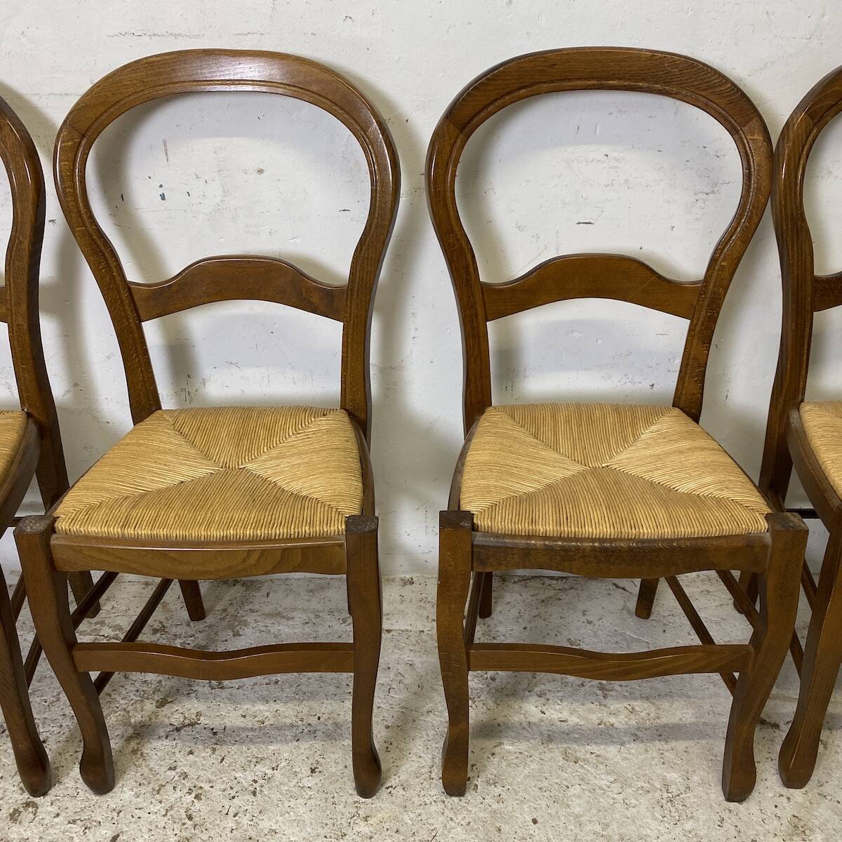 Ensemble de 6 chaises paillées vintage