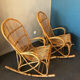 2 rattan rocking chairs