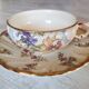 Rare 19th century cup and saucer, Sarreguemines earthenware, Louis XV model