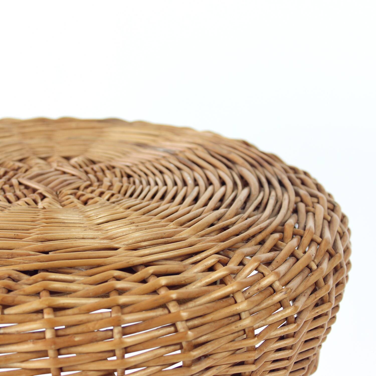 Vintage rattan stool, Czechoslovakia 1960s