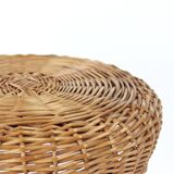 Vintage rattan stool, Czechoslovakia 1960s