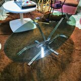 Oval coffee table smoked glass