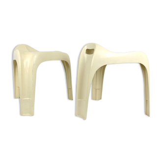 Tabouret tripode en plastique blanc alexander begge pour casala