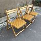 Lot 3 folding chairs vintage wood design