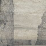 Drawing painting seen from Biarritz 1875