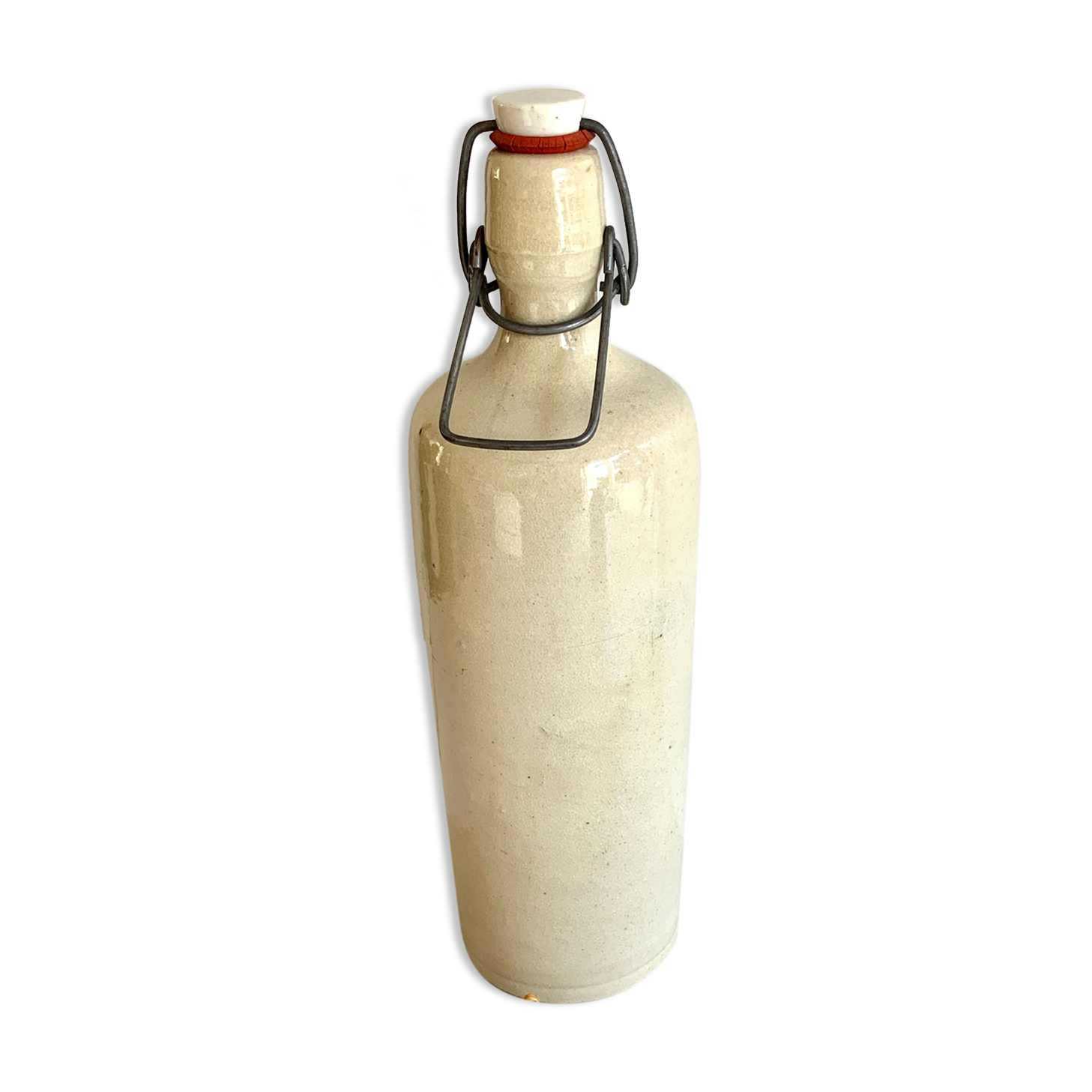 Bouteille en grès crème