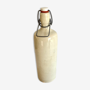 Cream stoneware bottle