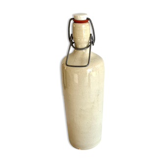 Cream stoneware bottle