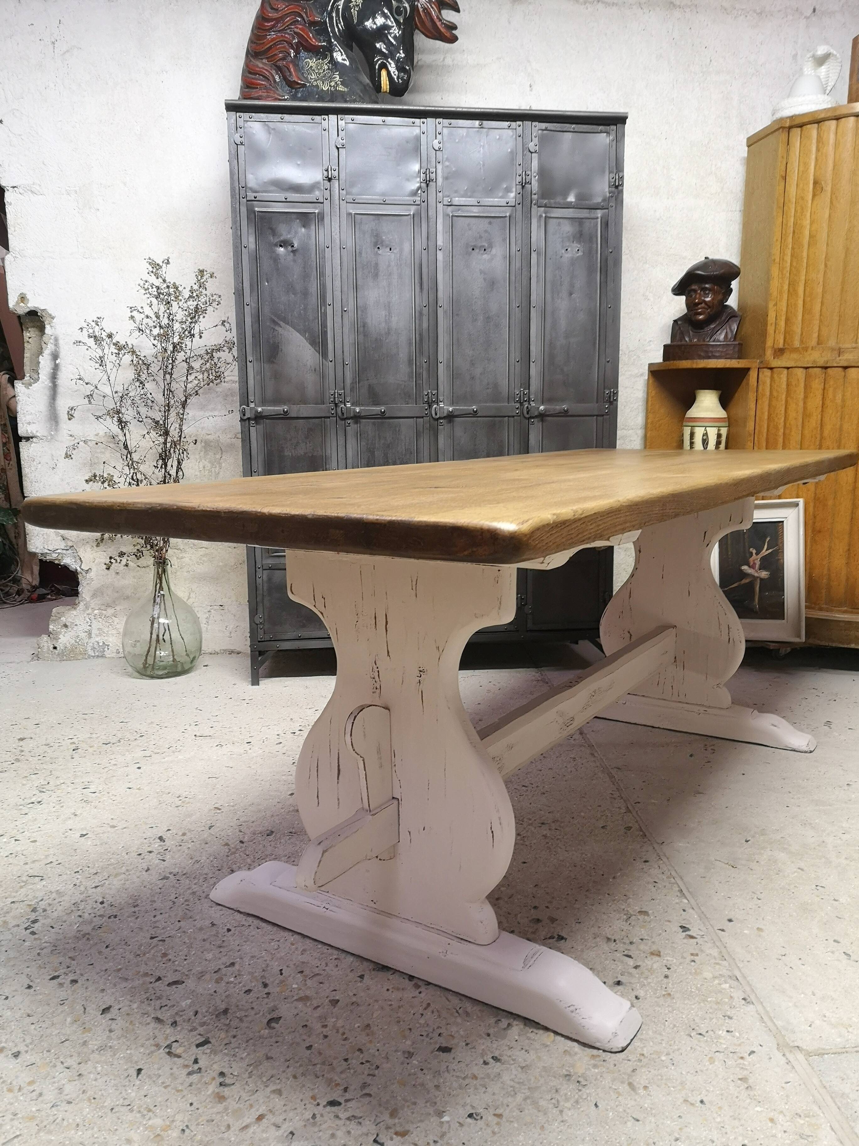 Dining table monastery farmhouse oak old patina shabby chic gustavian