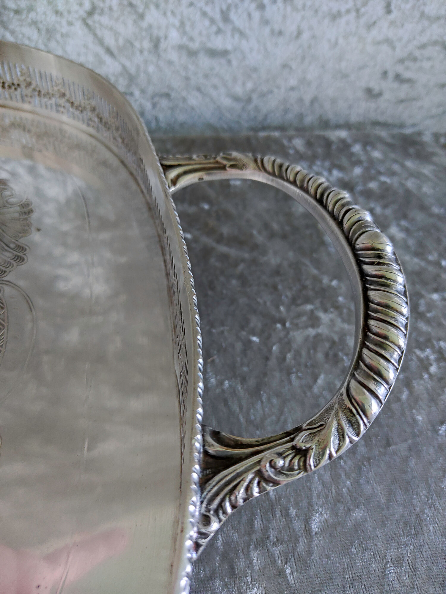 Sheffield Silver Metal Service Tray