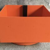 Jardinière à roulettes Grosfillex en plastique orange - vintage 1970