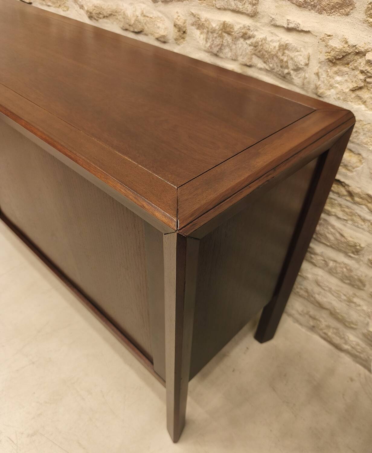 Vintage Scandinavian design sideboard with tambour doors