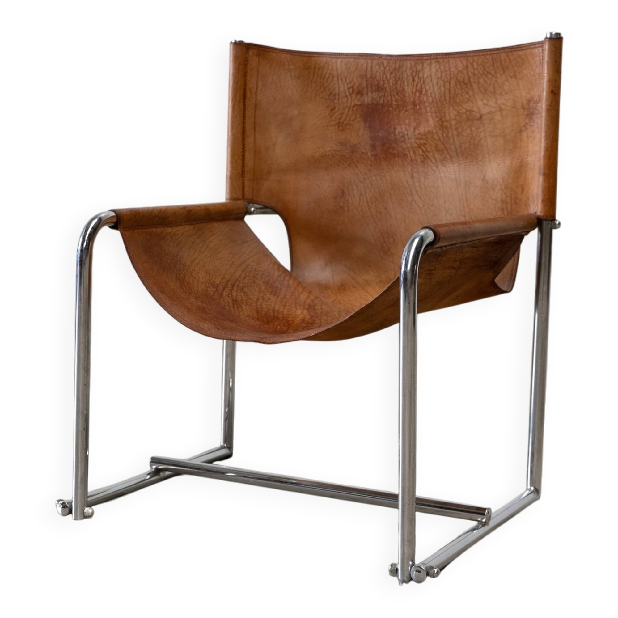 Fauteuil simple en cuir italien