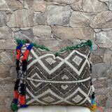 Oreiller berbère vintage Housse de coussin marocain Laine