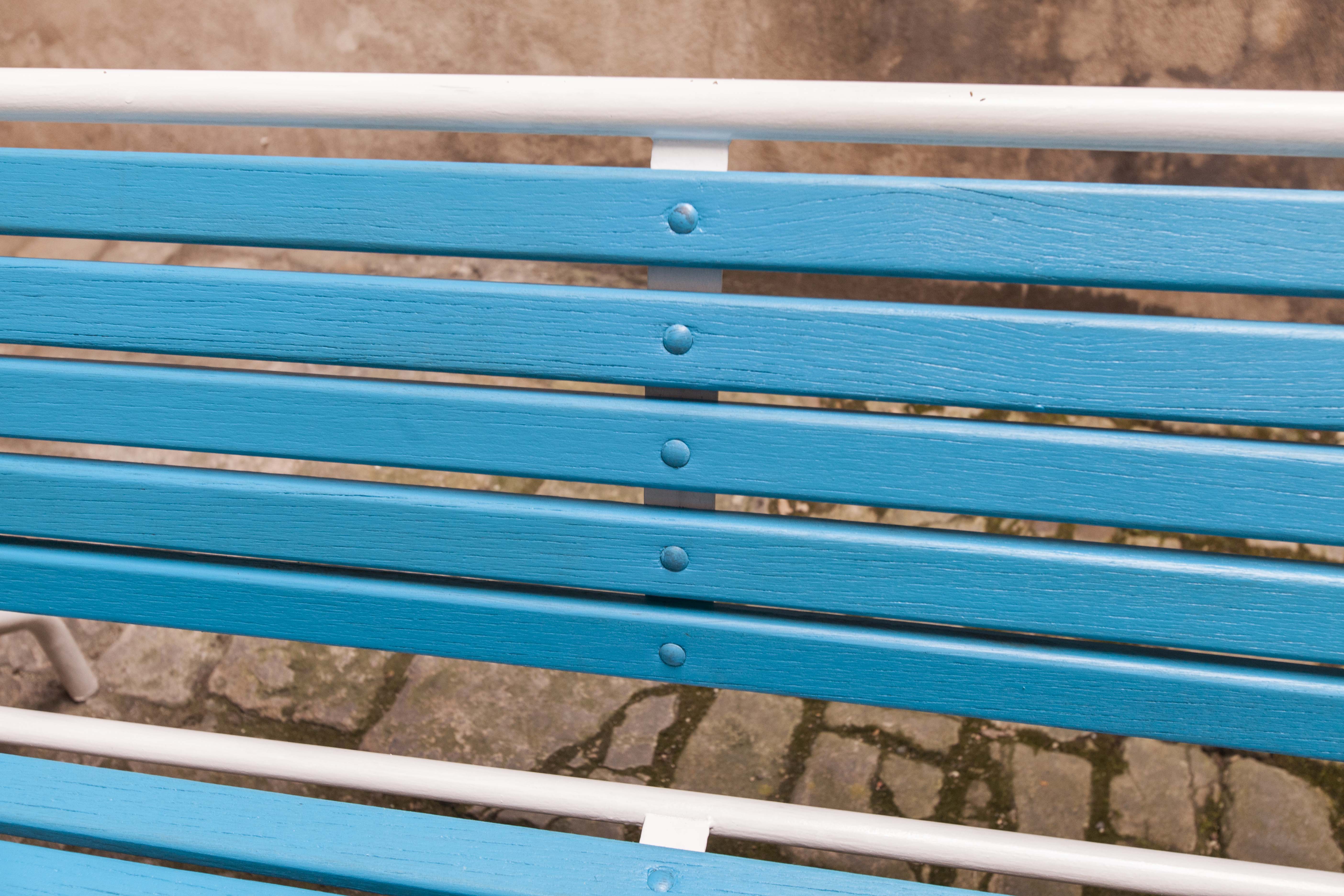 Restored 60s folding garden bench