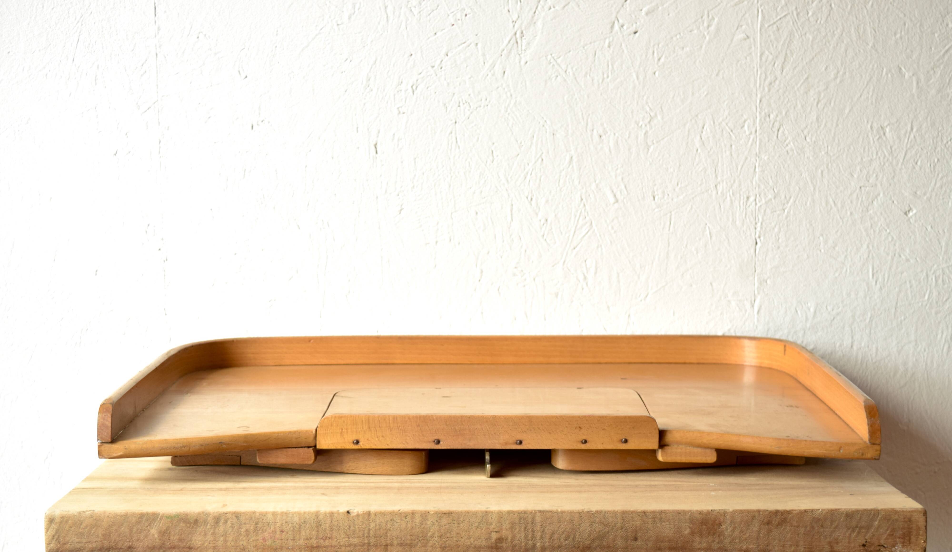 Torck - vintage wooden bed tray with reading tablet - made in belgium - 1950s