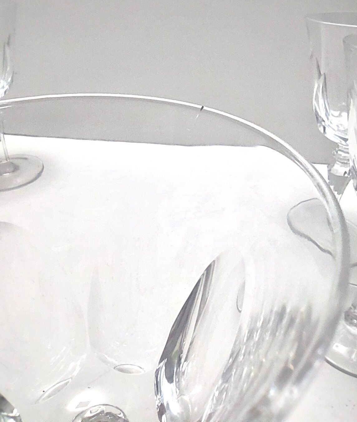Postmodern Set of 8 Baccarat Crystal Champagne Coupes, France