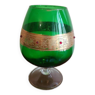 Vase vintage Murano couleur vert et or