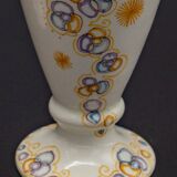 Pair of hand-painted ceramic vases in Dutch Art Nouveau Gouda PZH, 'Violetta', 1899