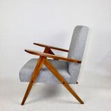 Vintage Grey Tweed Var Lounge Chair, 1970s