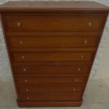 Weekly chest of drawers with secret shelf and its 7 drawers, made in the old-fashioned way from solid wood with knob