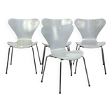 Set of 4 original grey Fritz Hansen butterfly chairs from 1984 Danish design