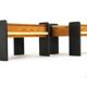 Set of 2 pine bedside tables - vintage mid-century nightstands.