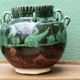 Grand pot à anses en grés vernissé