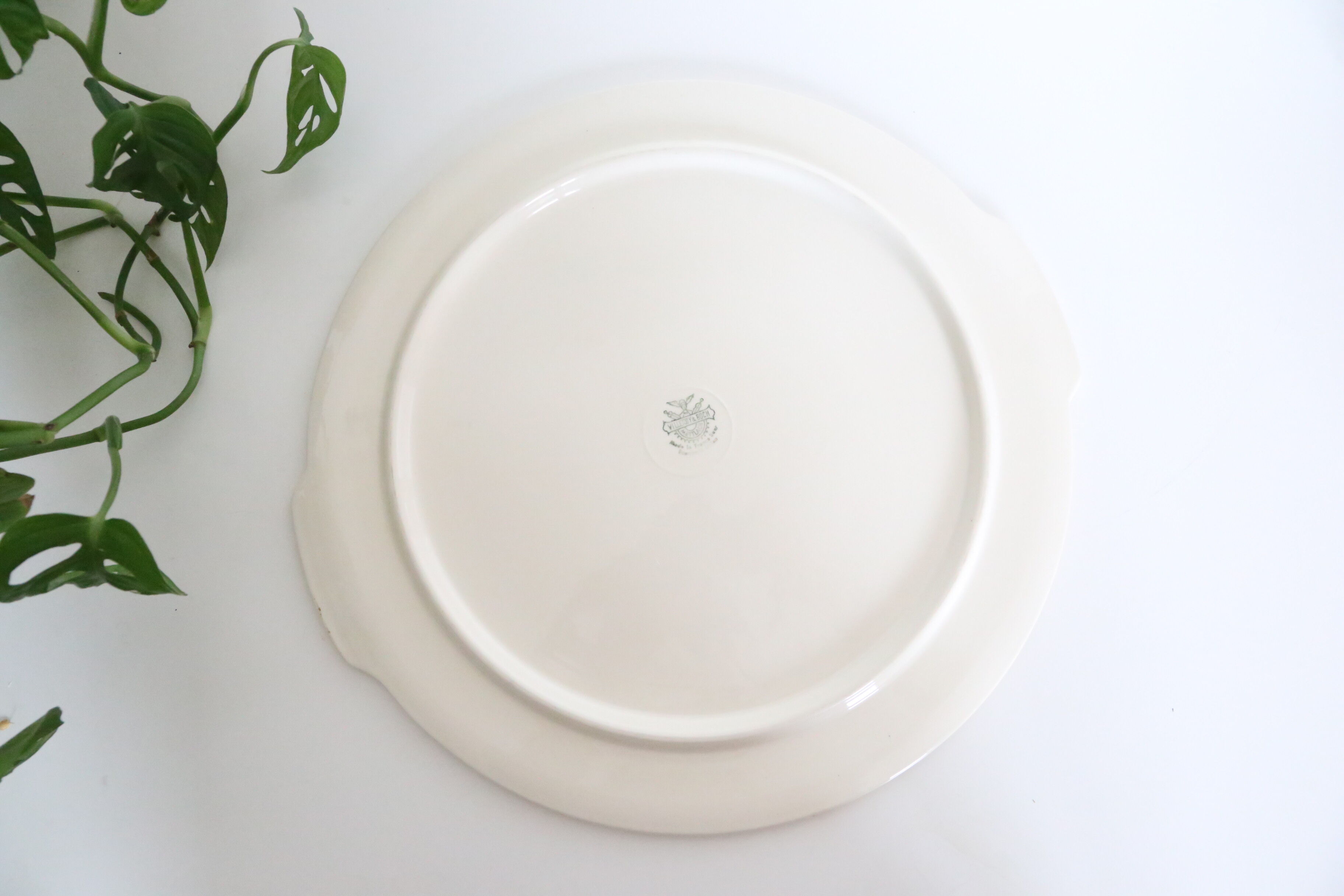 Blue ceramic dish and golden edges, Villeroy and Boch, vintage