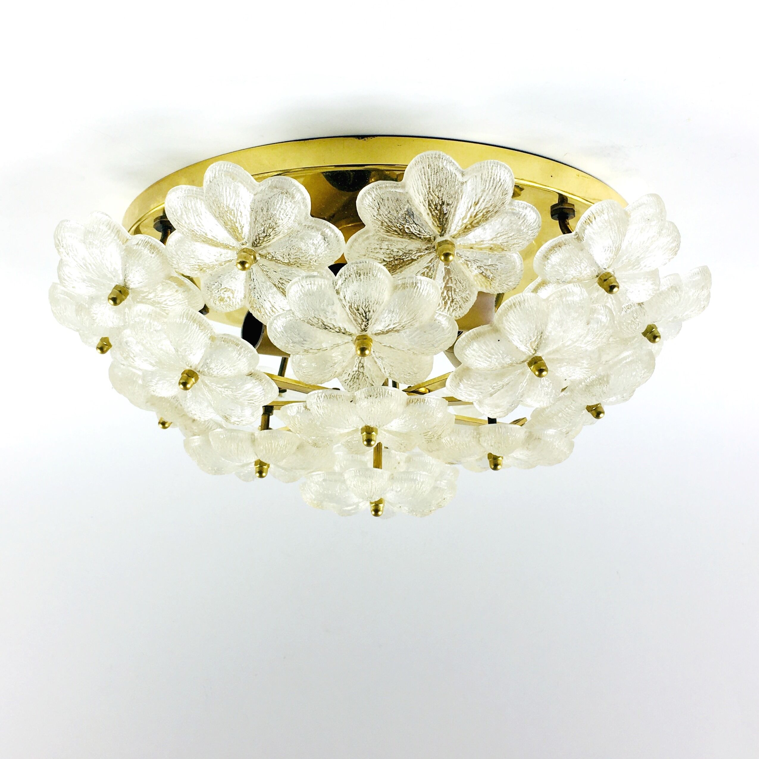 Mid-century floral ceiling light in Murano glass by Ernst Palme, Germany, 1970s