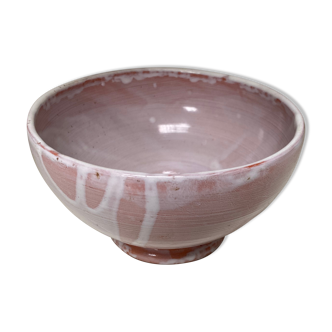 Pink glazed stoneware bowl