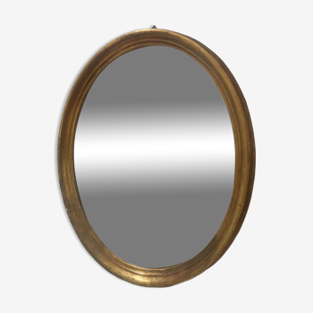 Golden oval mirror 26x32cm