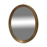 Golden oval mirror 26x32cm