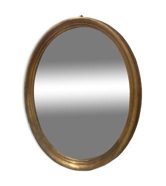 Miroir oval doré 26x32cm