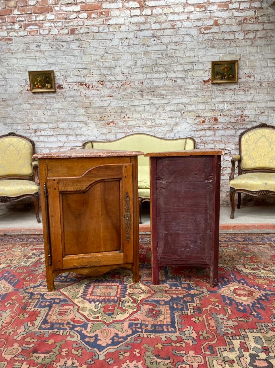 Pair of notches in natural wood style Louis XV XIXeme century