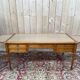Flat desk with sliding shelves – Louis XVI style – Mahogany, leather and lace