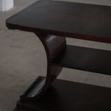 Side table / Low table in Danish Art Deco wood with shelf, 1930s-40s