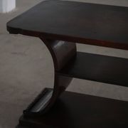 Side table / Low table in Danish Art Deco wood with shelf, 1930s-40s
