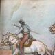 Pastel painting of a horseman scene